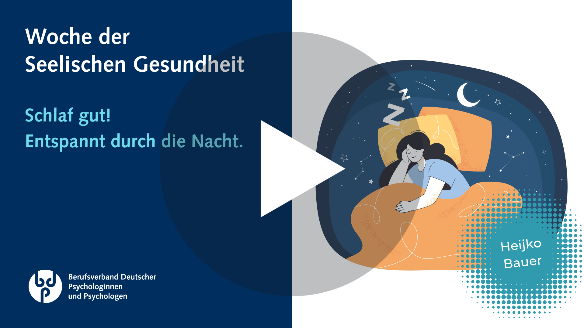 Woche der Seelischen Gesundheit 2025: Übungen gegen Gedankenkreisen und Schlafstörungen von Referent Heijko Bauer Woche der Seelischen Gesundheit 2025: Übungen gegen Gedankenkreisen und Schlafstörungen von Referent Heijko Bauer.